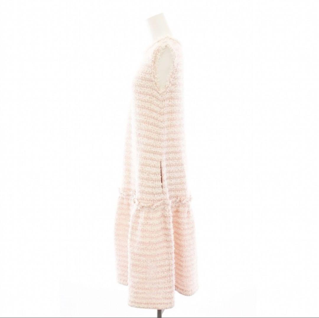 ルネ　ノースリーブフレアワンピース ピンクストライプ　ワンピース　34桜