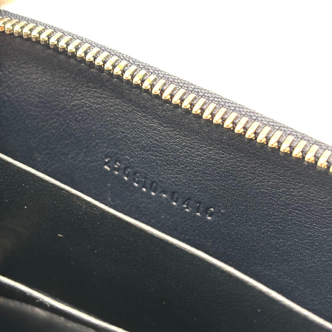 極美品 グッチ ケース マイクロシマレザー 小銭入れ GG ダークネイビー