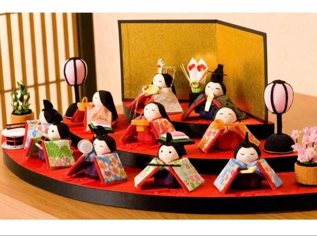 雛人形 ひな祭り 扇面三段わらべ雛１０人揃い