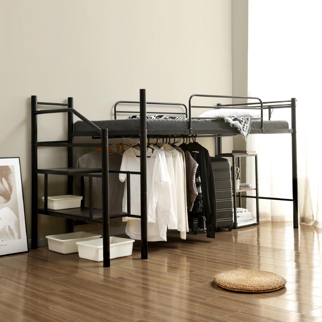 【パイプ床板・Sシングル】ロフトベッド パイプベッド シングル 耐荷重150kg