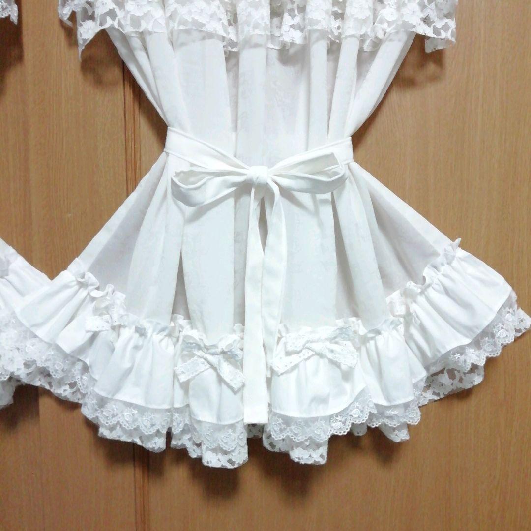 ふー様オーダー作品♡完成報告♥幸せのカフェカーテン☆上下ダブルフリル♥デラックス