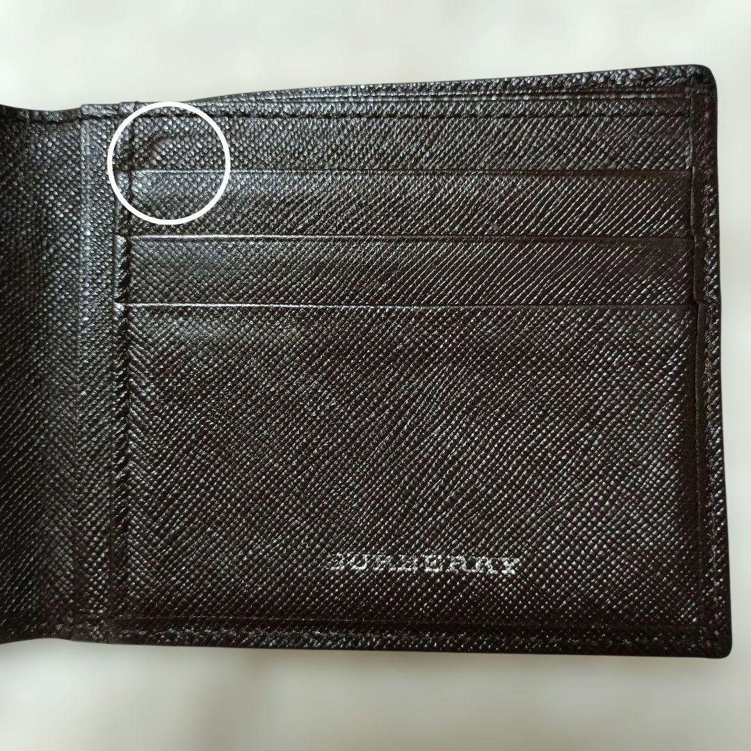 BURBERRY　バーバリー　二つ折り財布　レザー　ダークブラウン　ノバチェック