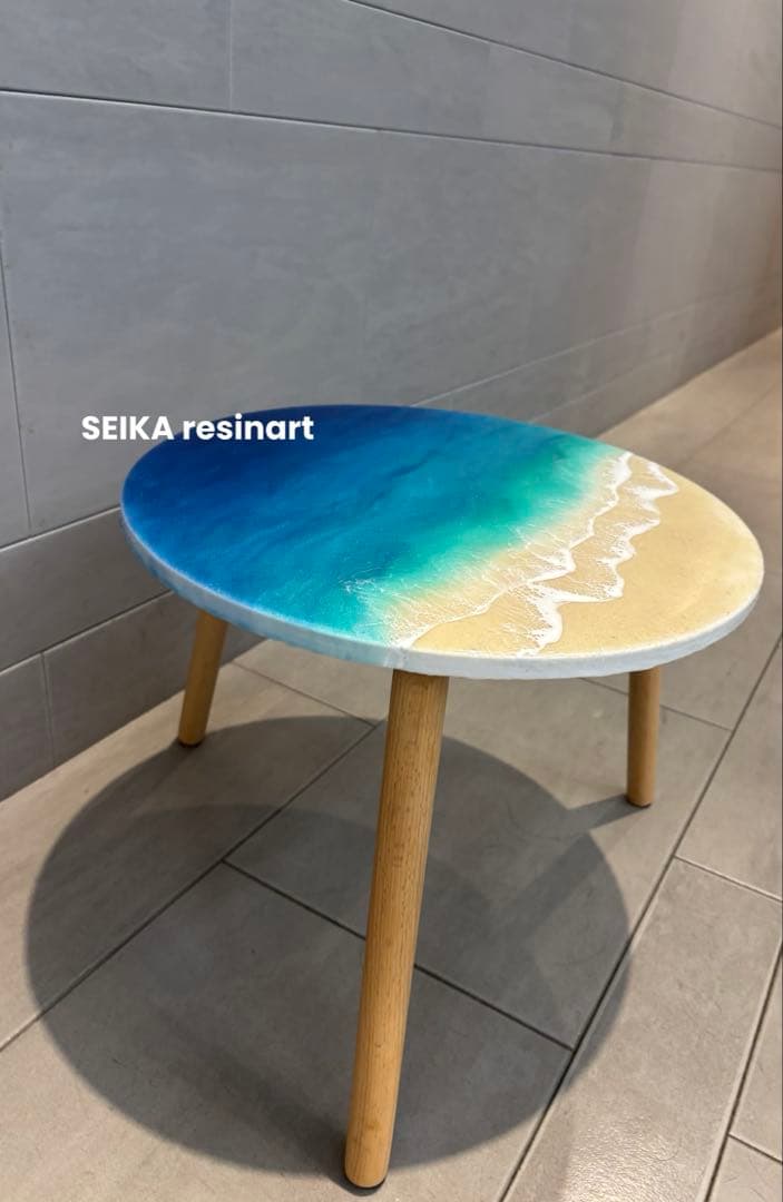 レジンアート　ミニラック　サイドテーブル　ミニラック　海レジン　ミニテーブル