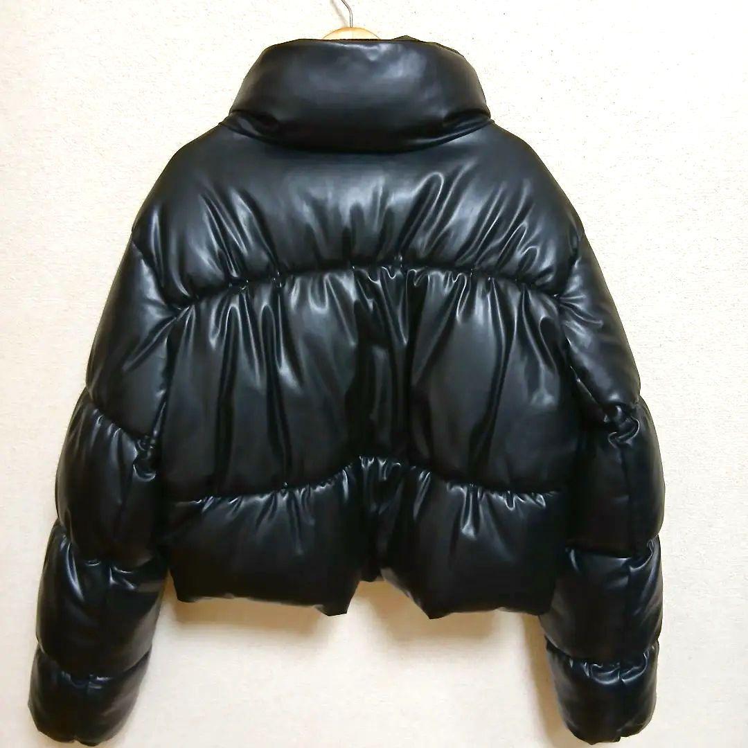ZARA　ザラ　レザーダウン　ショート　ジャケット　ブラック　L