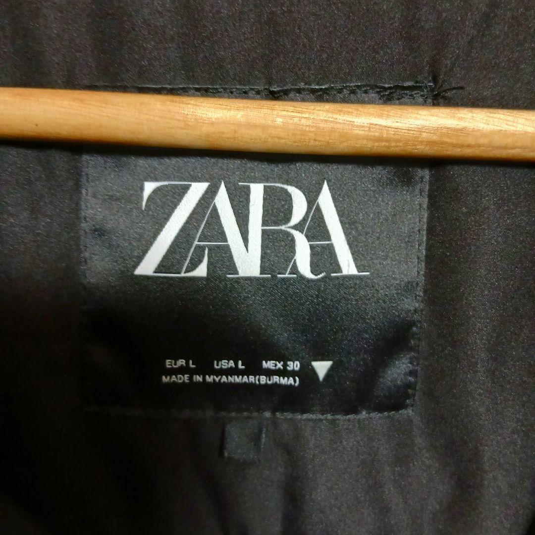 ZARA　ザラ　レザーダウン　ショート　ジャケット　ブラック　L