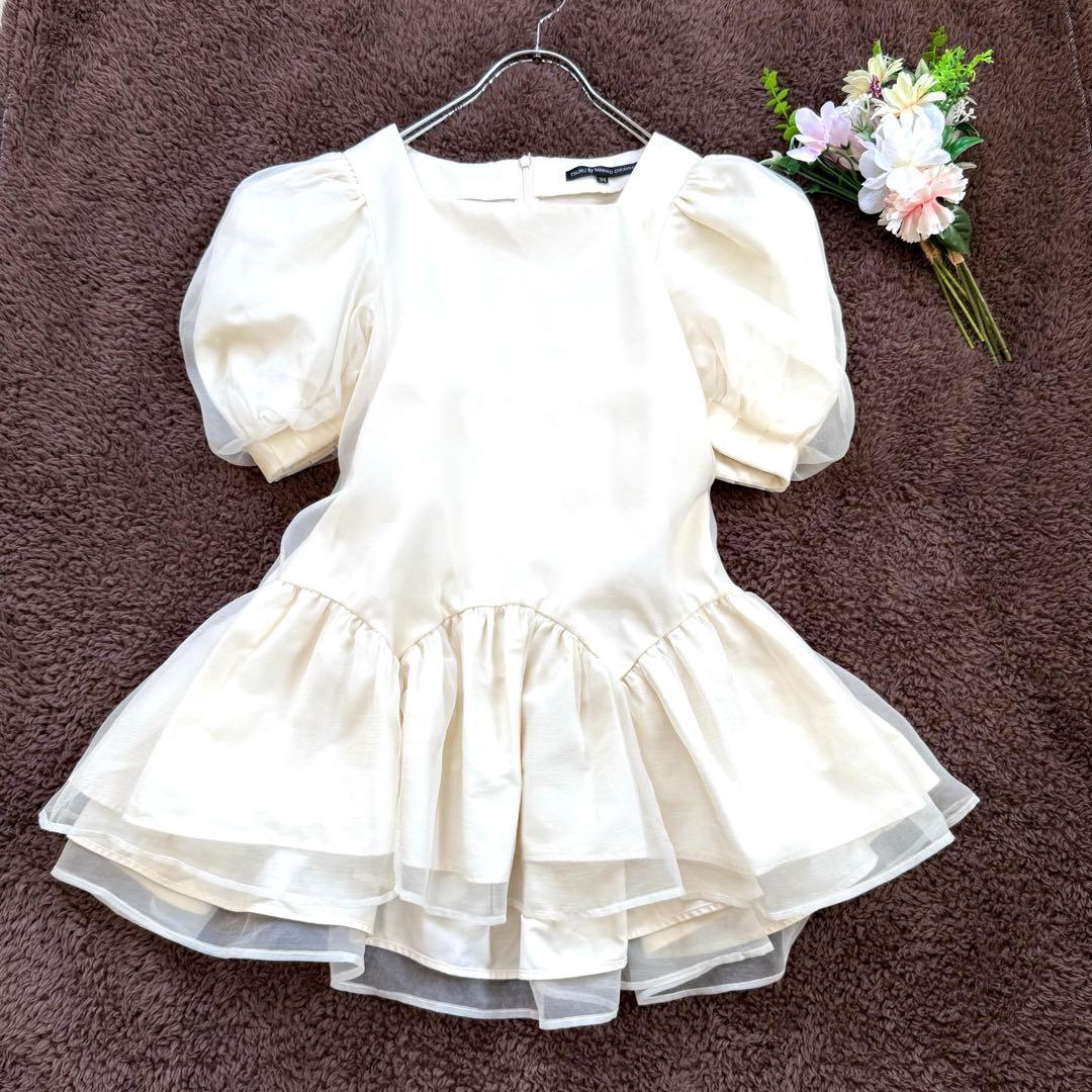 ツル バイ マリコ オイカワ チュニック Deformer ペプラム シフォン