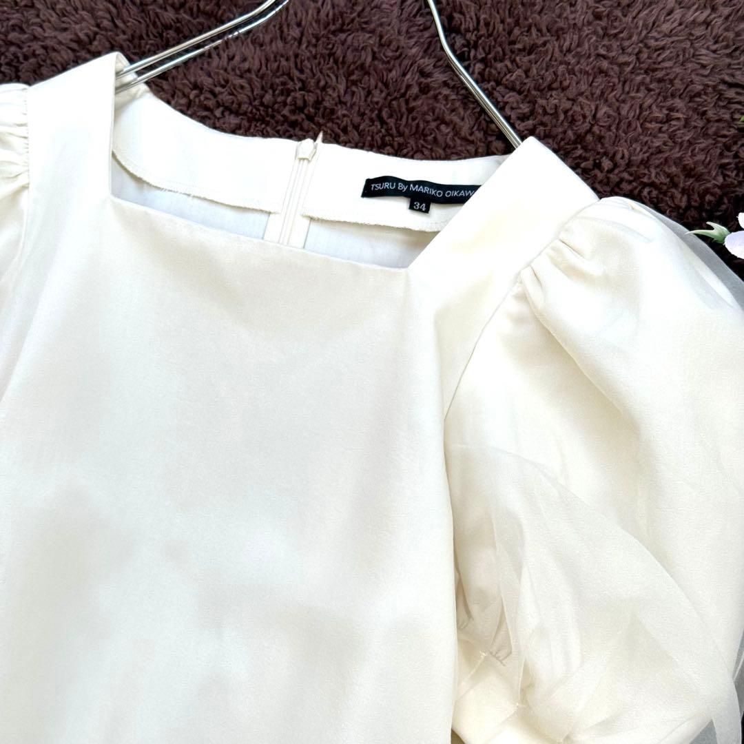 ツル バイ マリコ オイカワ チュニック Deformer ペプラム シフォン