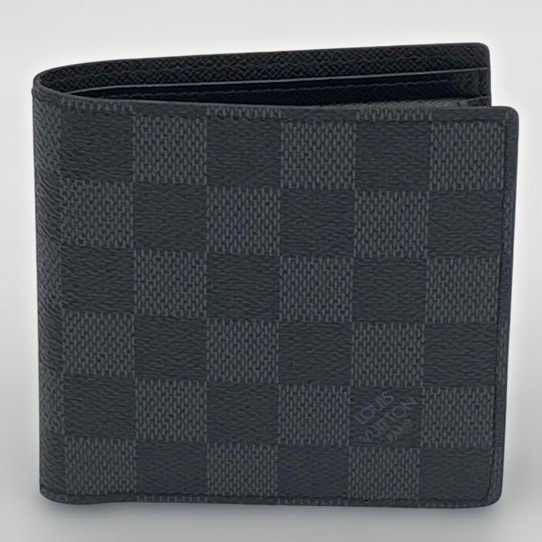 【美品】ルイヴィトン ダミエグラフィット ポルトフォイユマルコNM 二つ折り財布