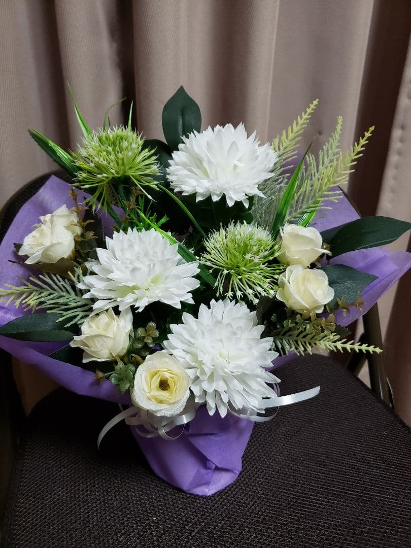 仏花　御供え花　造花　7月アレンジNo.7