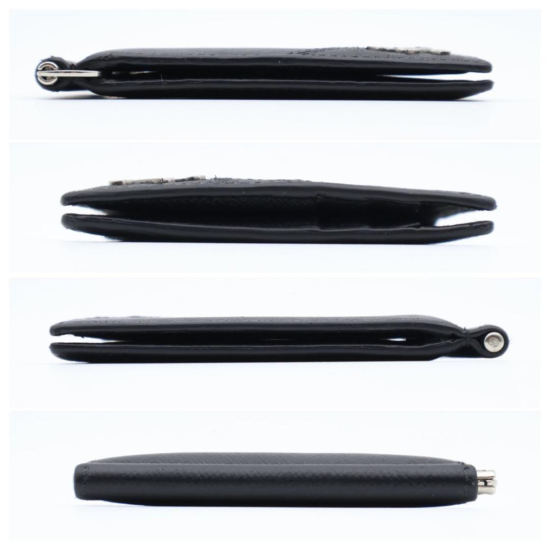 【極美品】PRADA マネークリップ　メタルロゴ　サフィアーノレザー　黒