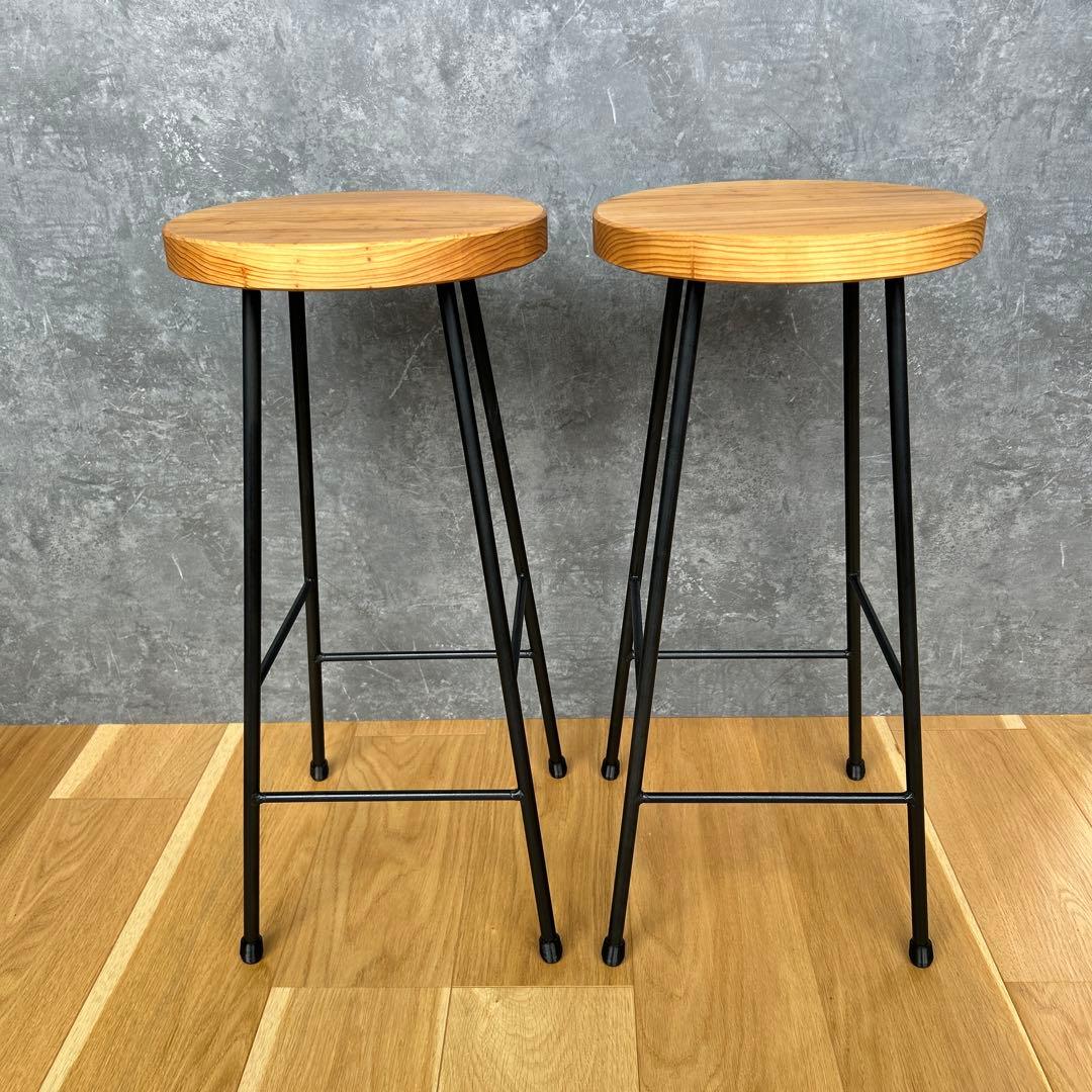 カウンターチェア　アイアン　2脚セット