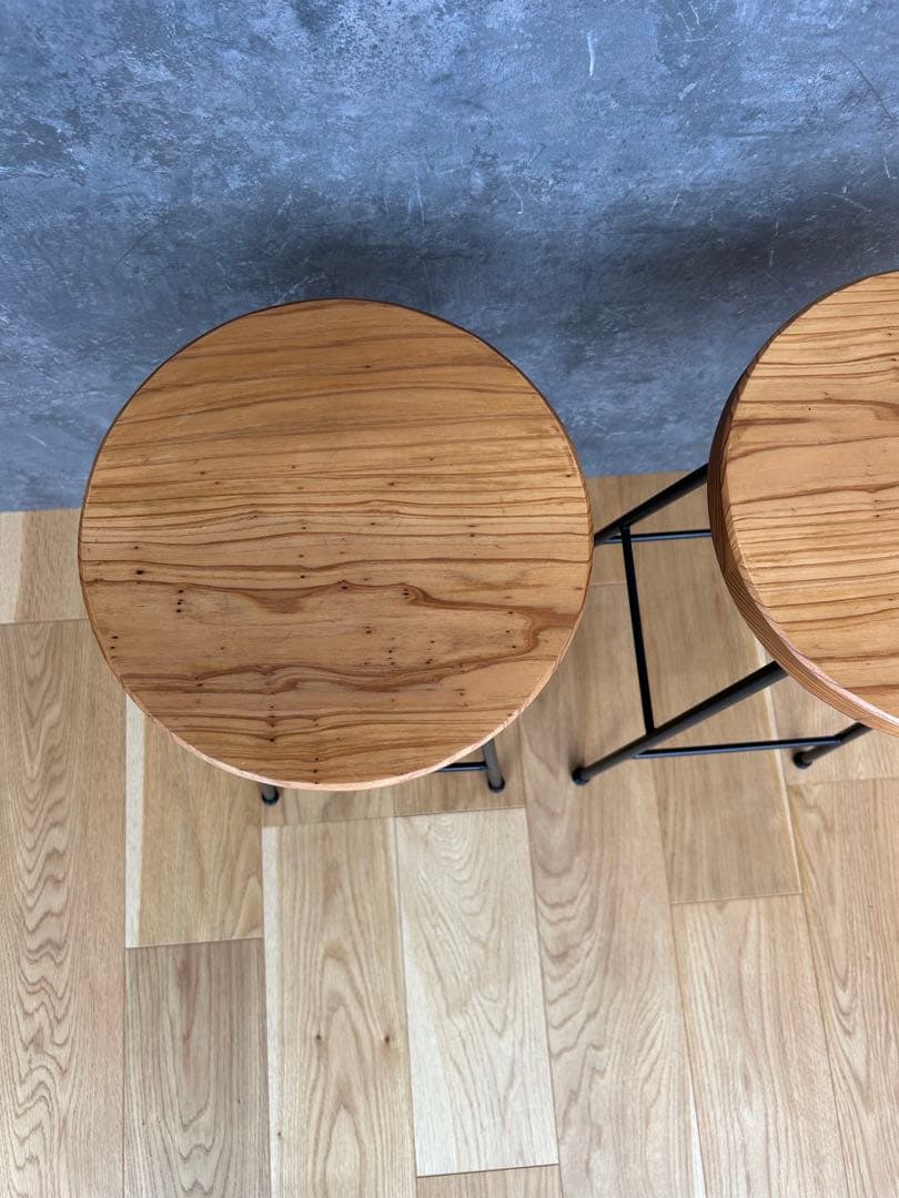 カウンターチェア　アイアン　2脚セット