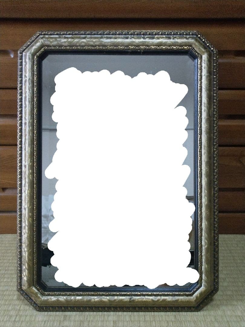 アンティーク風　鏡　八角形　風水