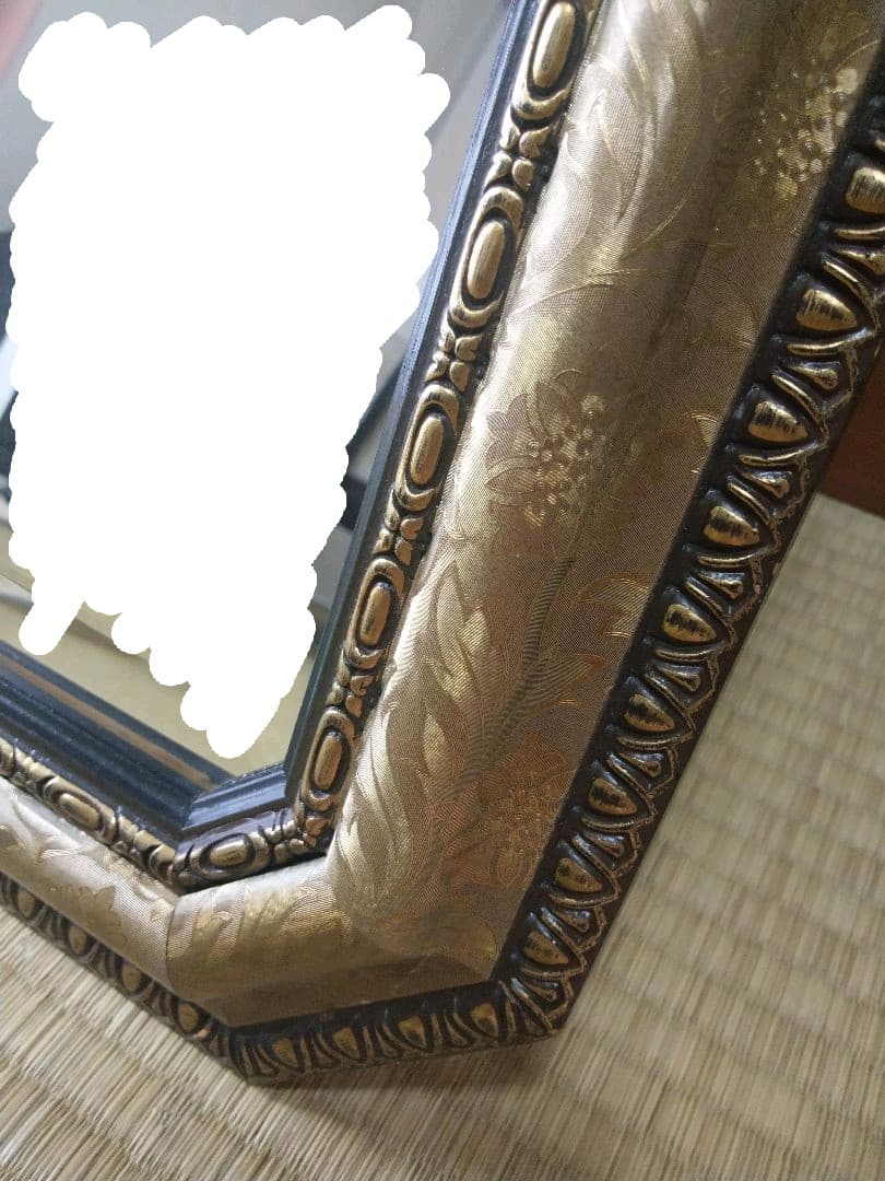 アンティーク風　鏡　八角形　風水