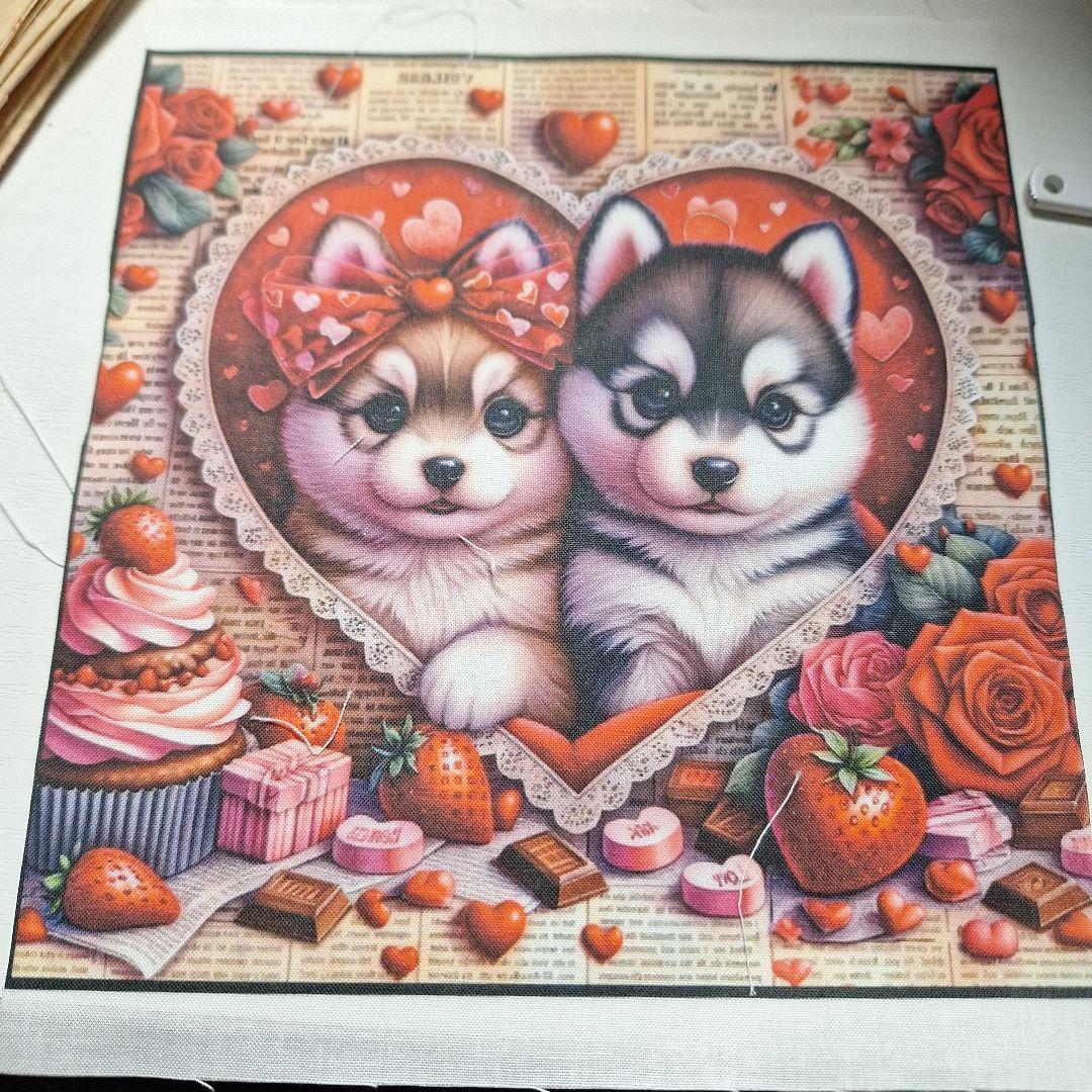 激レアトイプードルパネル生地　ハンドメイド