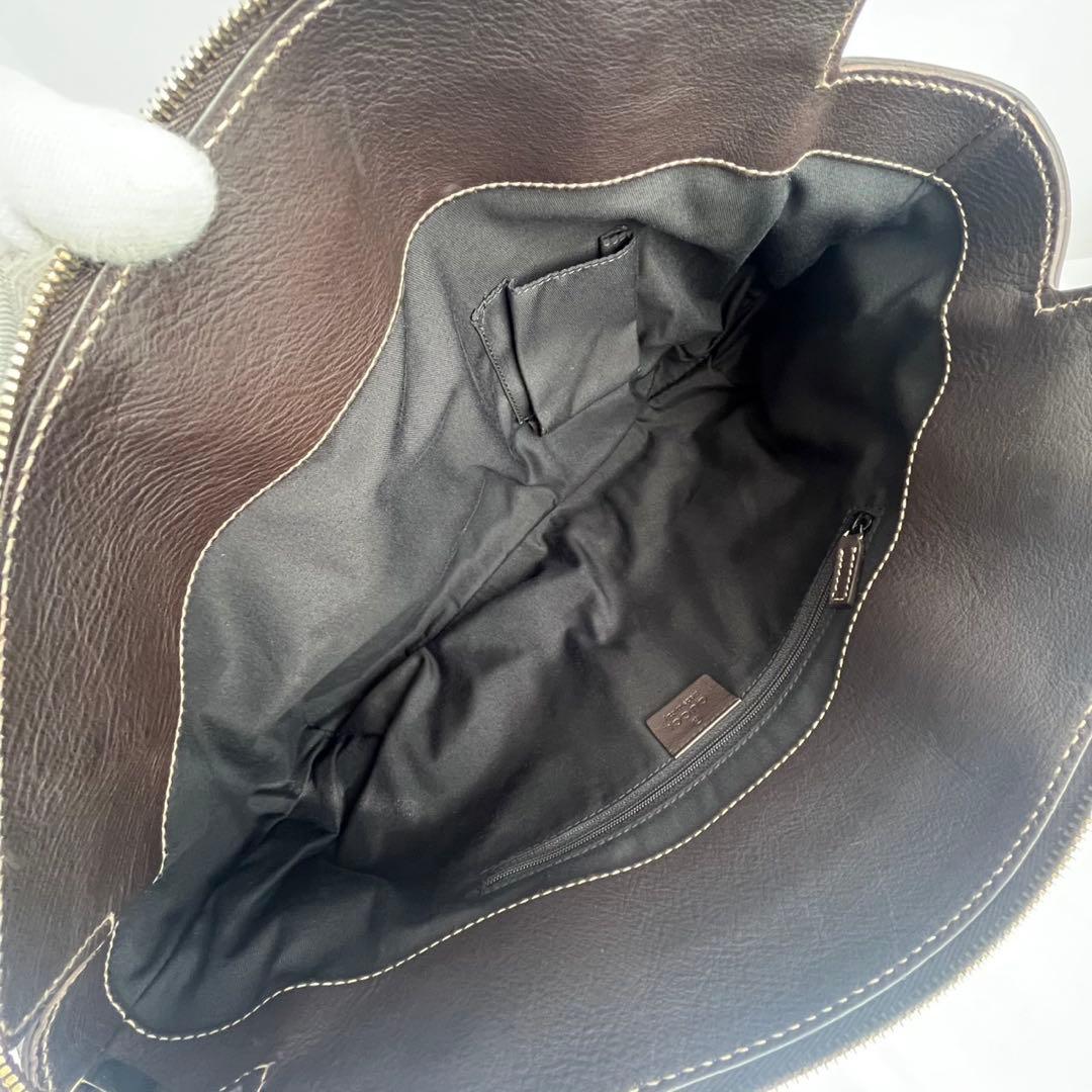 ✨極美品✨　GUCCI アビーライン　ブラウン　茶　トートバッグ　レザー