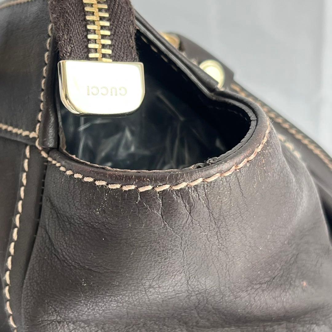✨極美品✨　GUCCI アビーライン　ブラウン　茶　トートバッグ　レザー