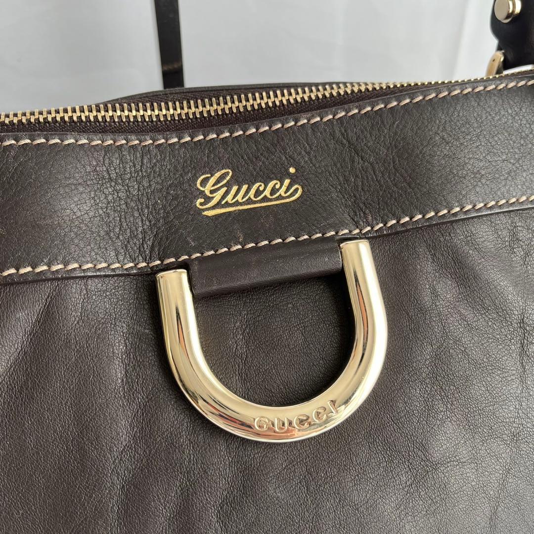 ✨極美品✨　GUCCI アビーライン　ブラウン　茶　トートバッグ　レザー