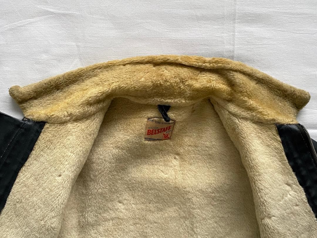 40s BELSTAFF ベルスタッフ PVC ボア ライダース ジャケット