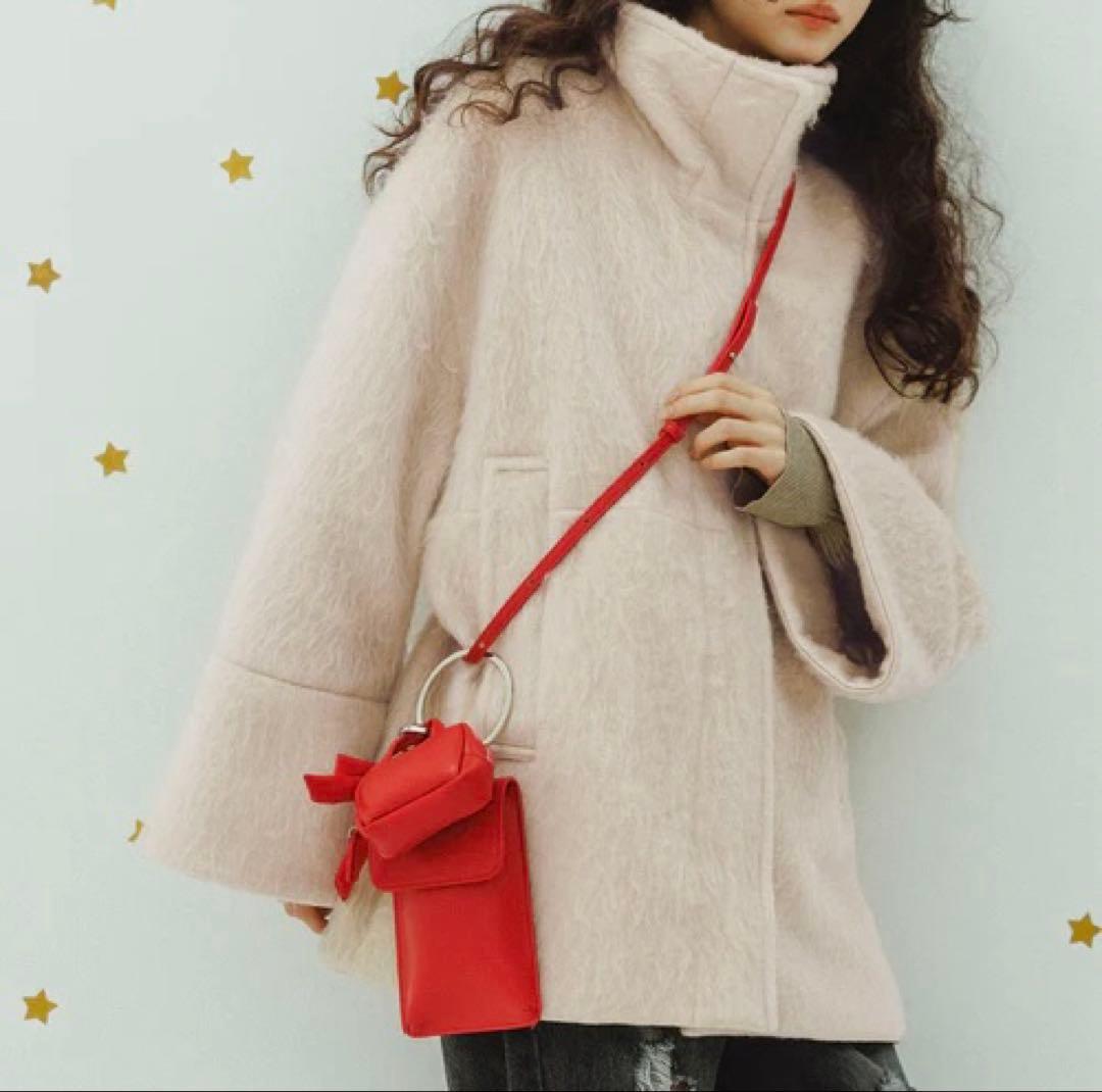 アダムエロペ スタンドカラーミドルコクーンコート