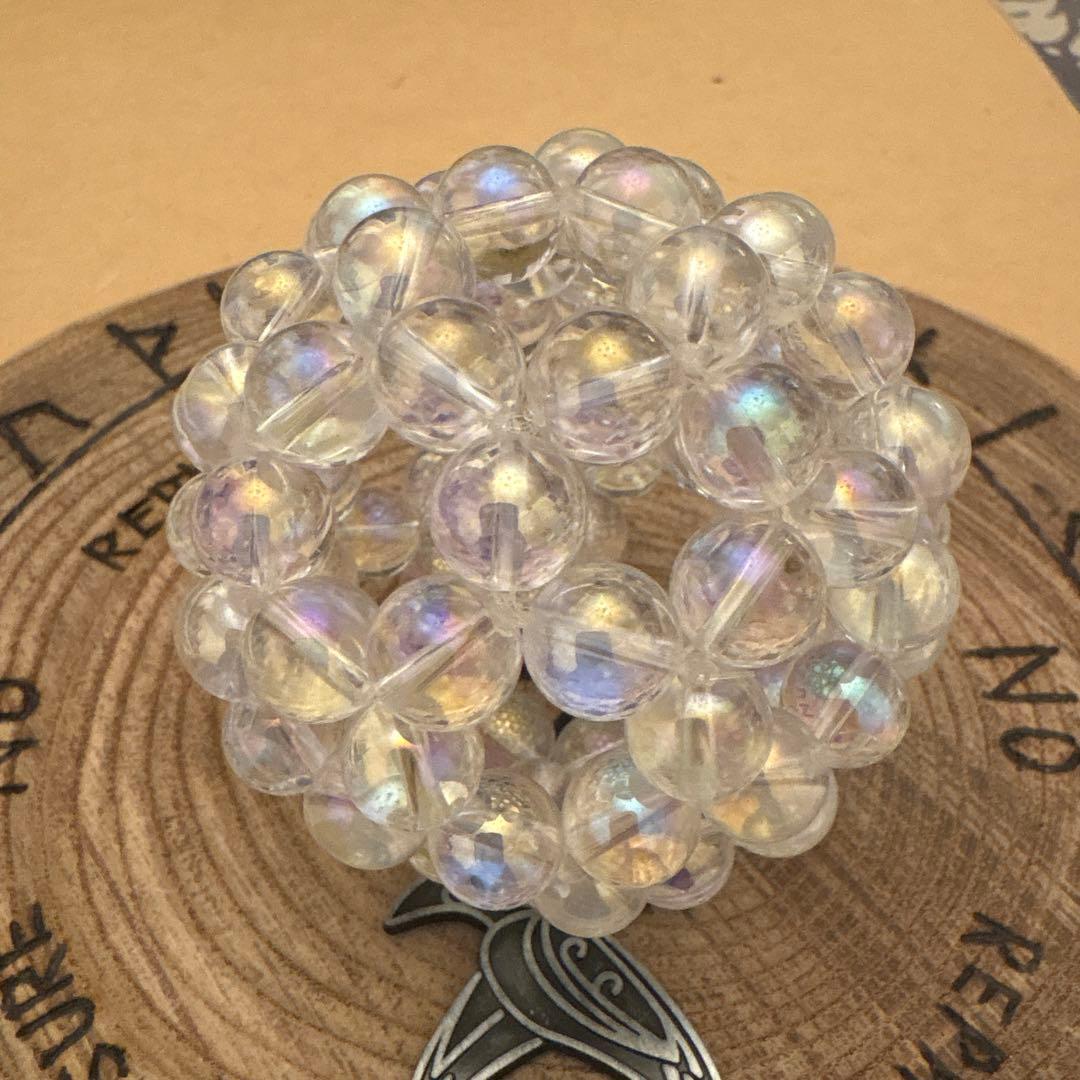 ★神聖幾何学　オーロラ水晶10㍉　フラーレン