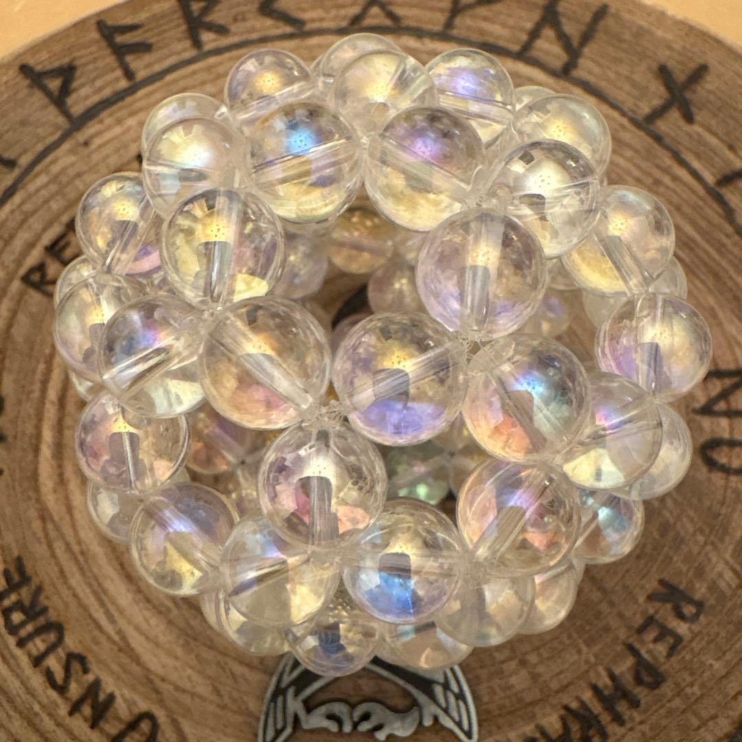 ★神聖幾何学　オーロラ水晶10㍉　フラーレン
