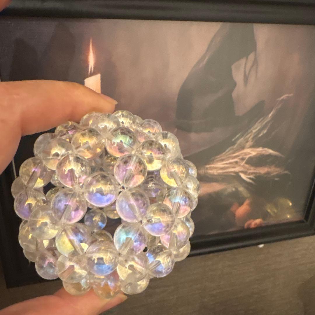 ★神聖幾何学　オーロラ水晶10㍉　フラーレン