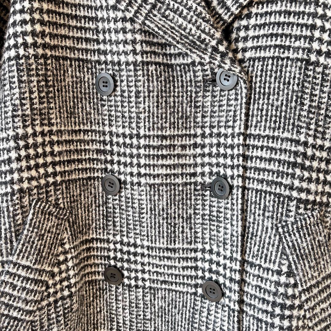 美品スピックアンドスパン⭐️チェック シルク混 ウールチェスターコート 36