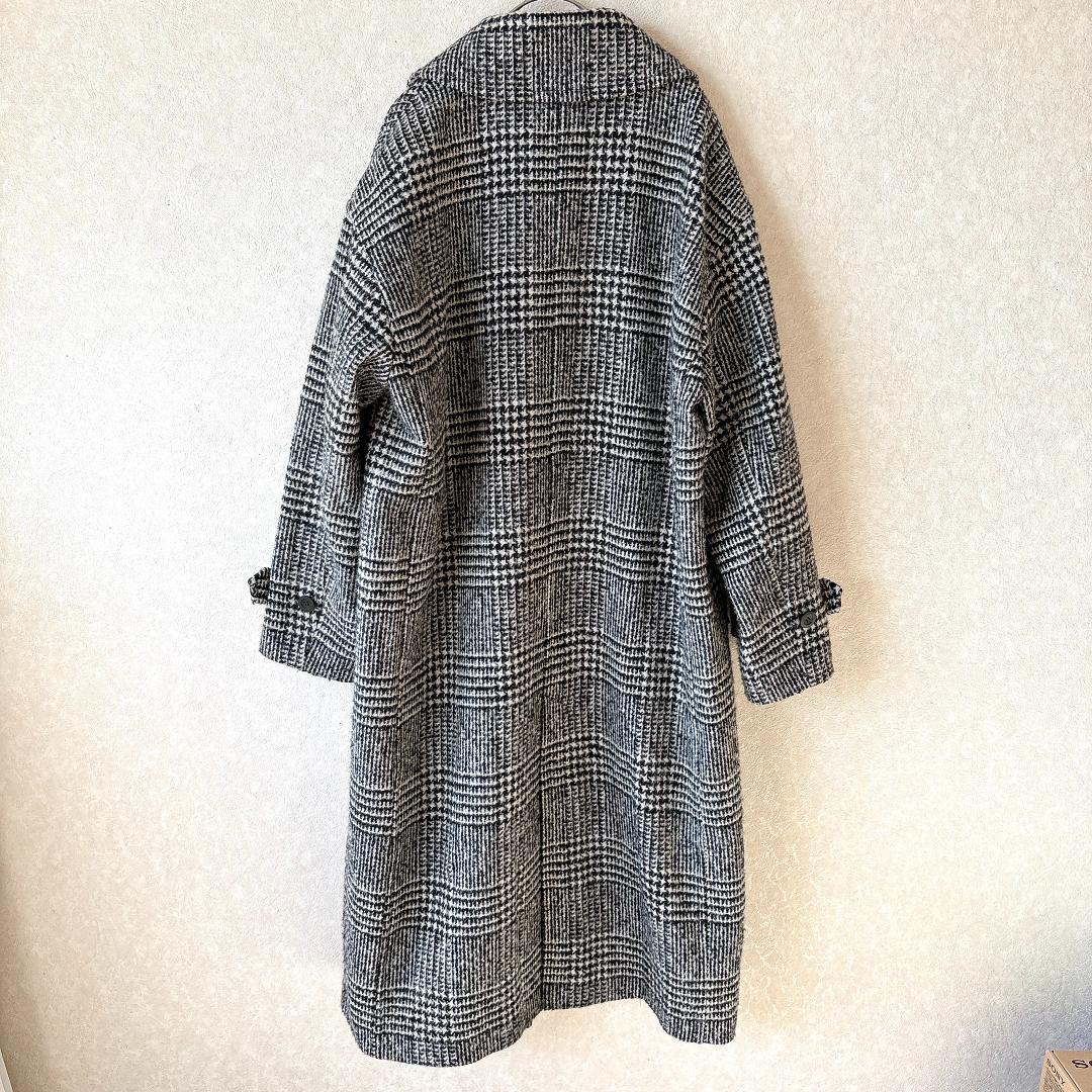 美品スピックアンドスパン⭐️チェック シルク混 ウールチェスターコート 36