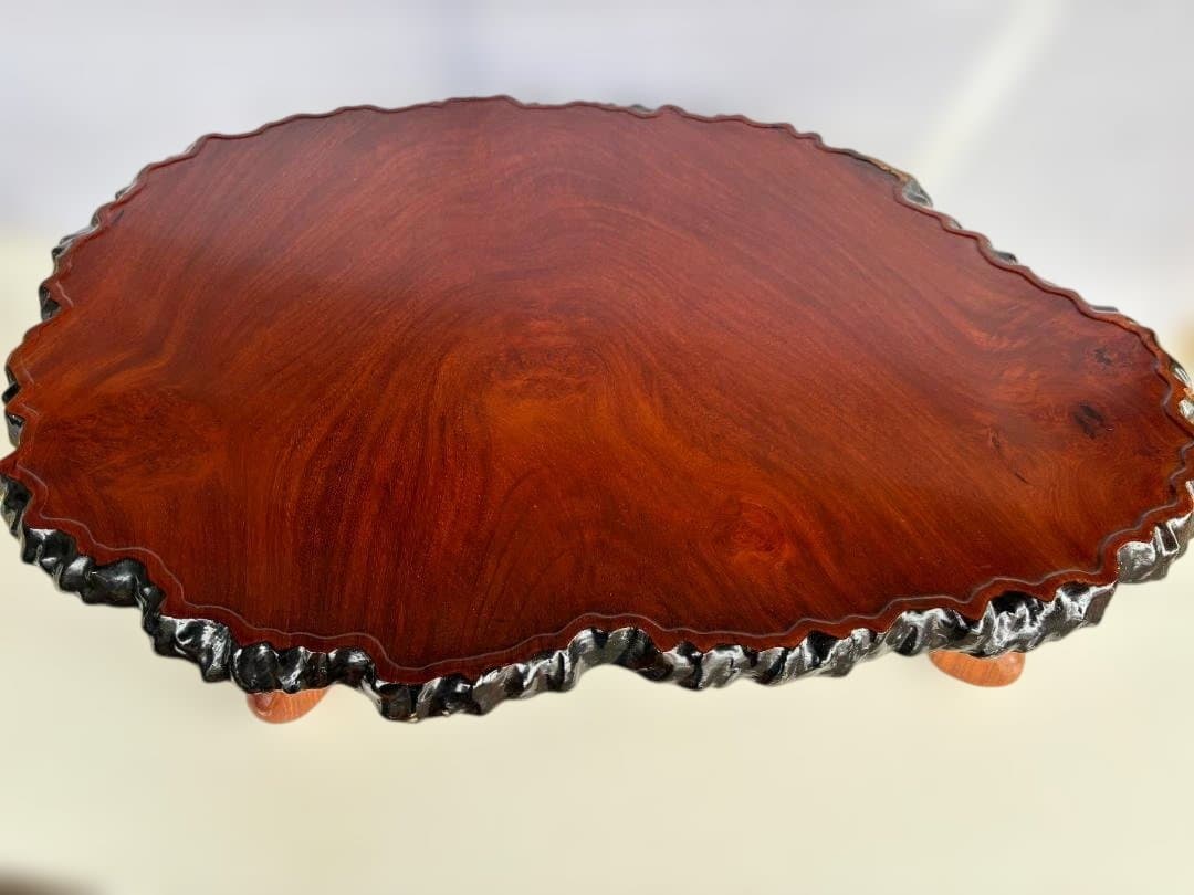 花梨　 一枚板 座卓 唐木系 無垢 天然木　ローテーブル　和家具 01d145