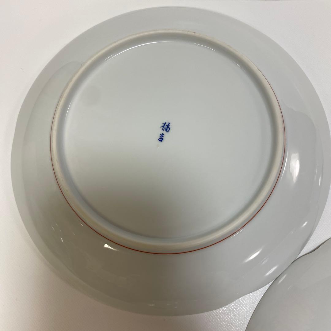 たち吉　花鳥　呉須　赤絵　金彩　丸　中皿　5枚セット　丸紋 初節句　【希少品】