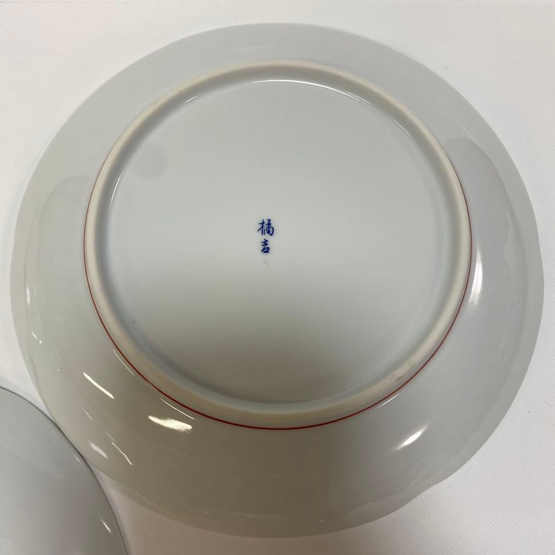 たち吉　花鳥　呉須　赤絵　金彩　丸　中皿　5枚セット　丸紋 初節句　【希少品】