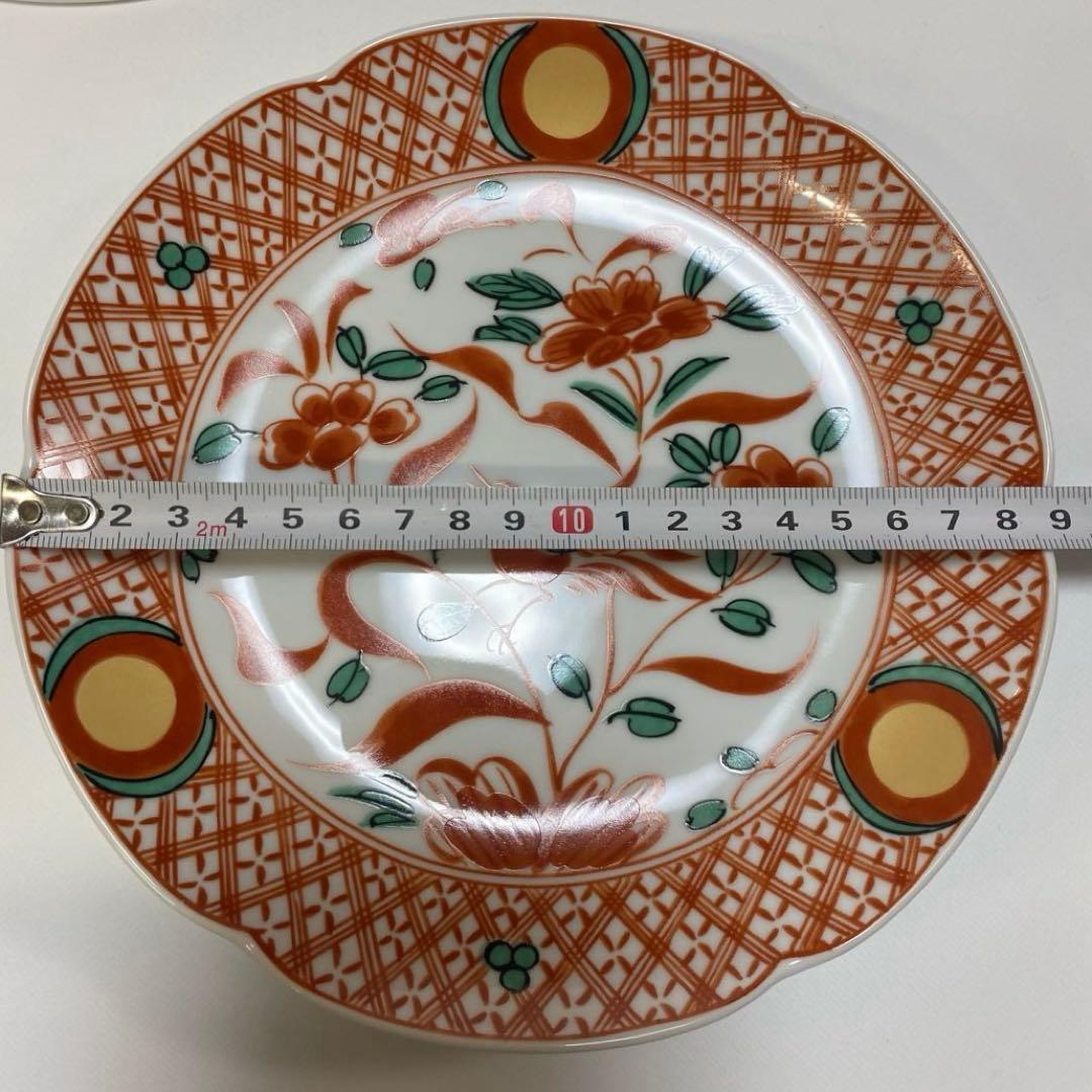 たち吉　花鳥　呉須　赤絵　金彩　丸　中皿　5枚セット　丸紋 初節句　【希少品】