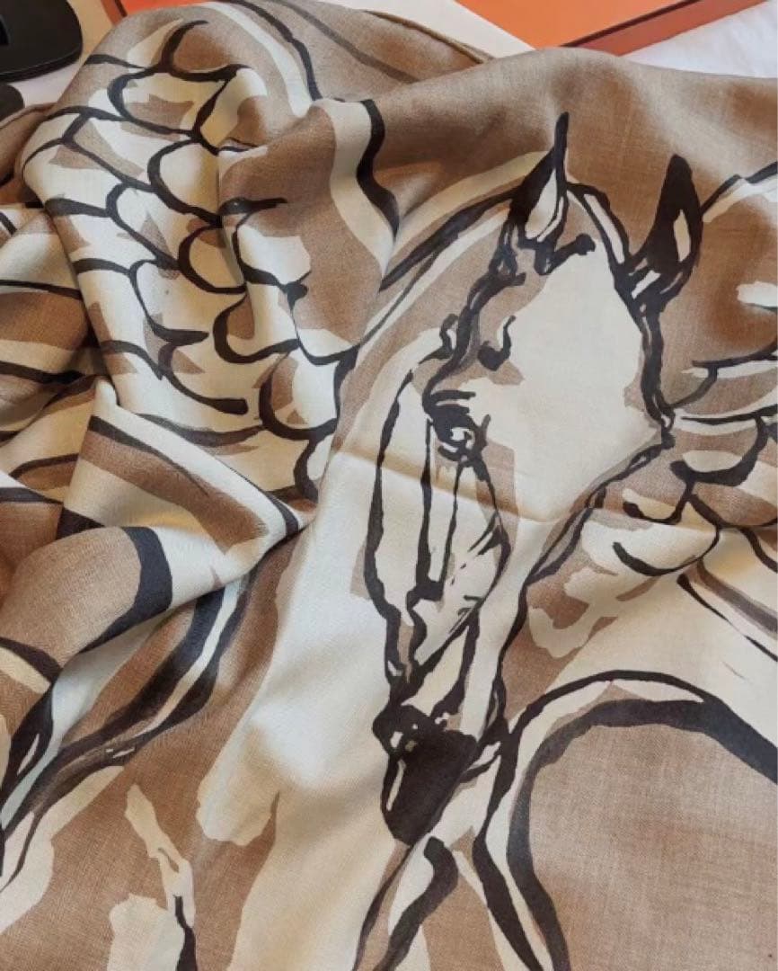 エルメス　カシミヤ シルク 140 スカーフ