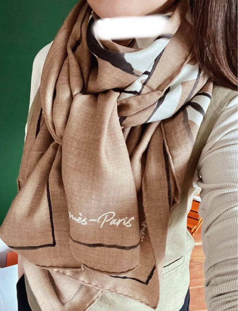 エルメス　カシミヤ シルク 140 スカーフ