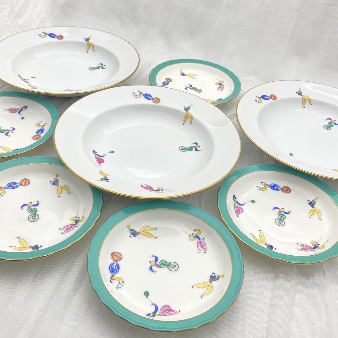 香蘭社　愉快な仲間　ピエロ　カレー皿　スープ皿　小皿　銘々皿　合計8枚