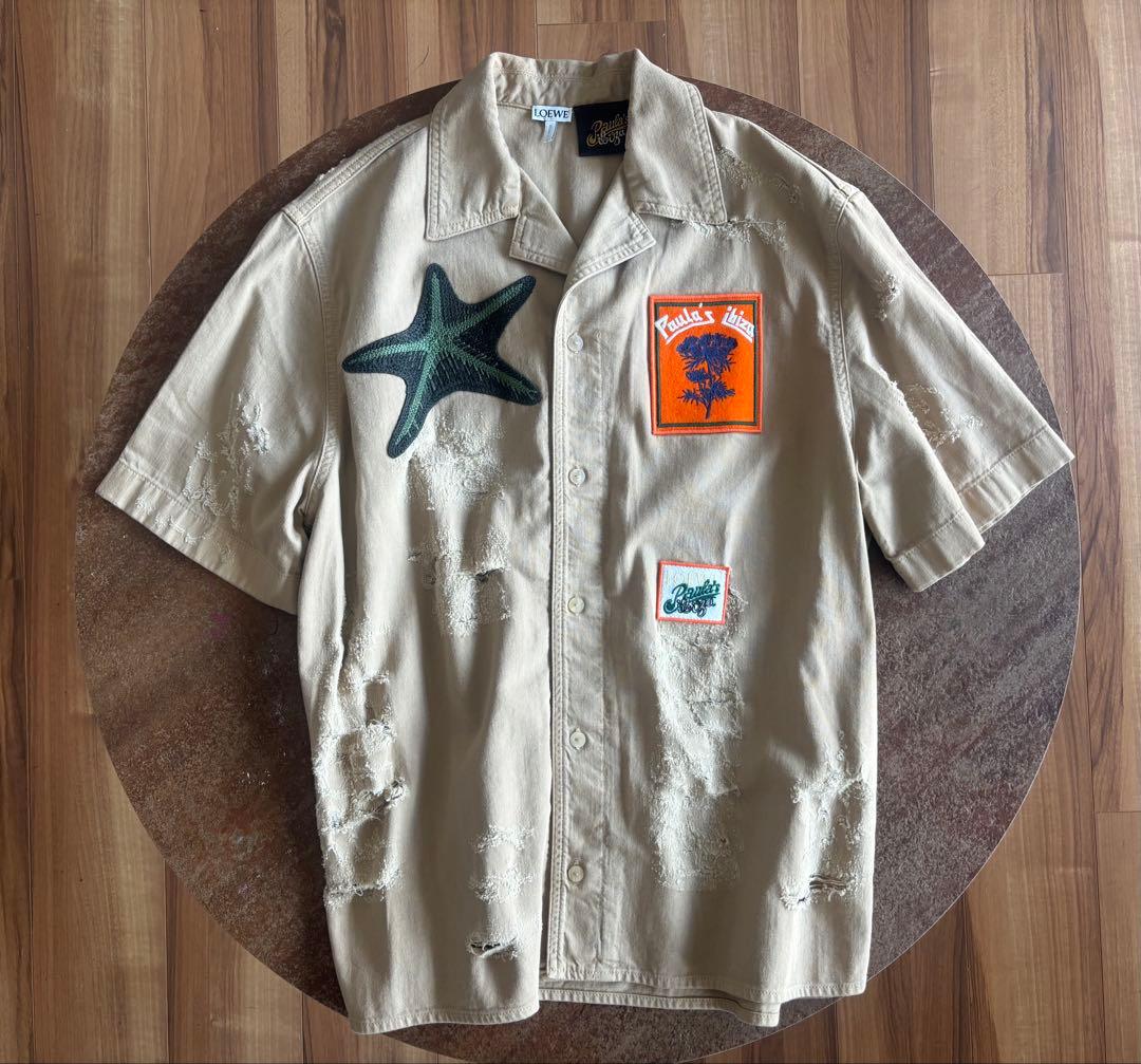 【美品】LOEWE paula's ibiza ダメージ加工 シャツ ジャケット