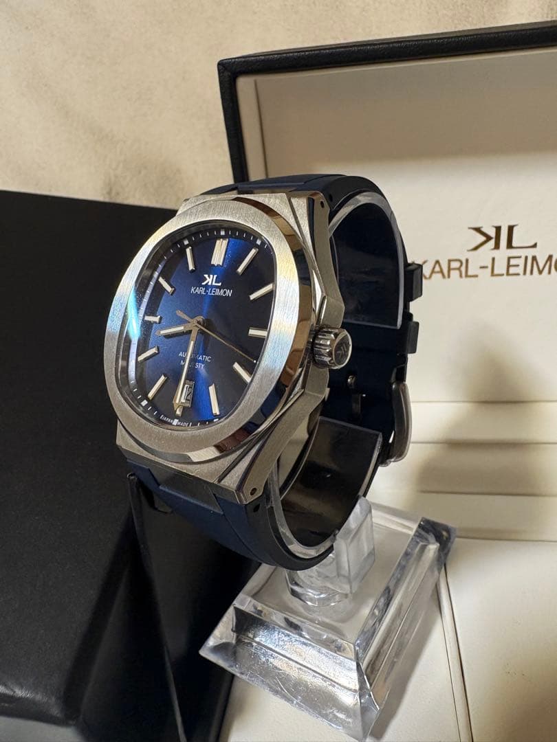 カルレイモン KARL-LEIMON マジェスティ 自動巻 青 ラバーベルト付