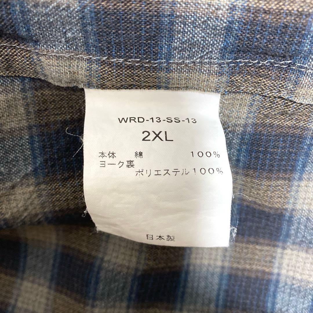 Weirdo ウィアード チェック柄オープンカラー長袖シャツ XXL