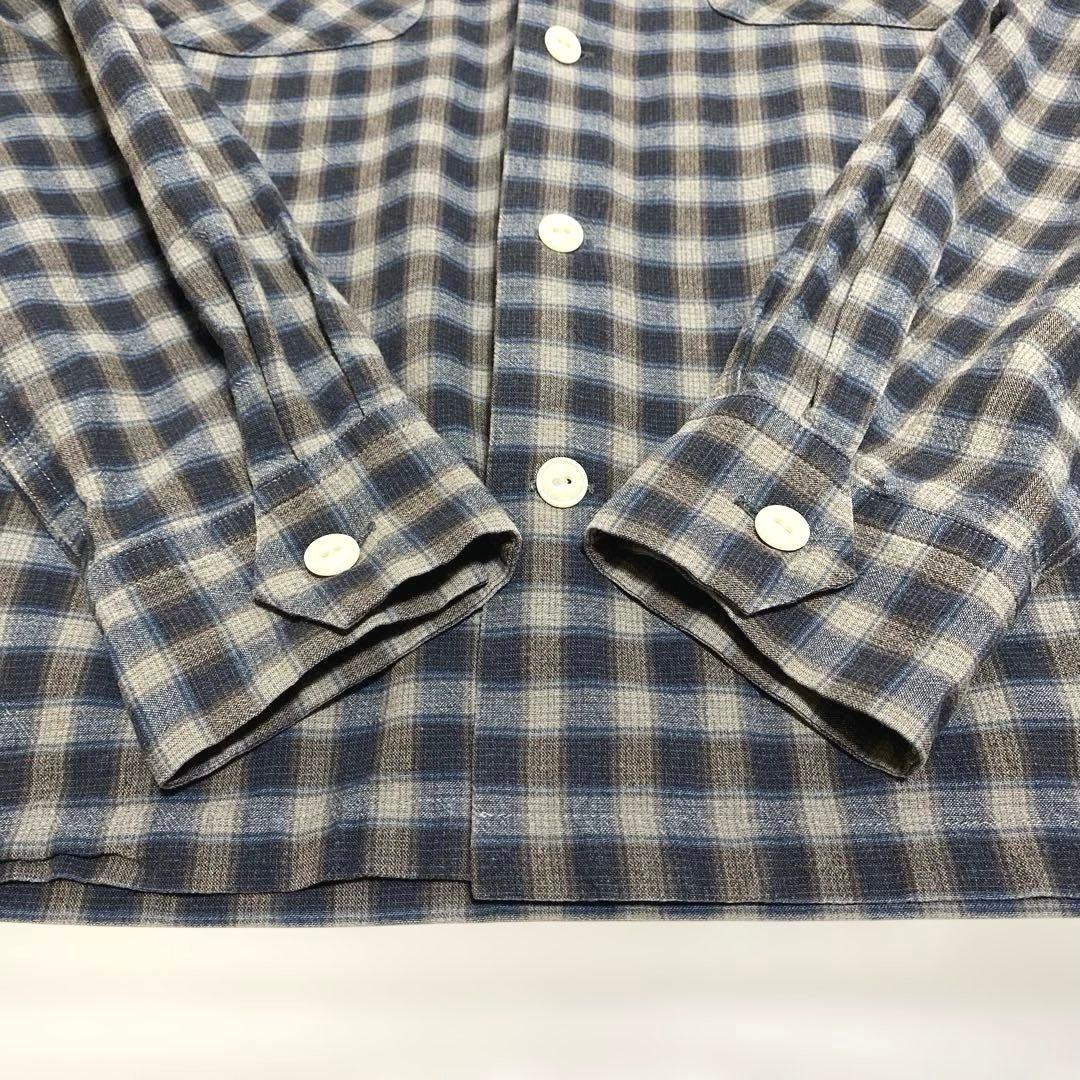 Weirdo ウィアード チェック柄オープンカラー長袖シャツ XXL