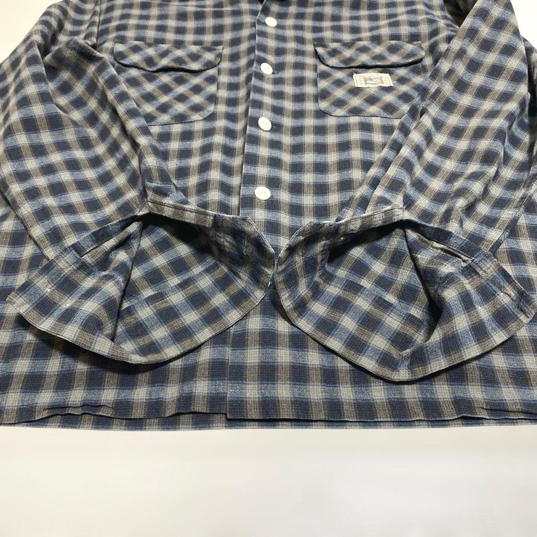 Weirdo ウィアード チェック柄オープンカラー長袖シャツ XXL