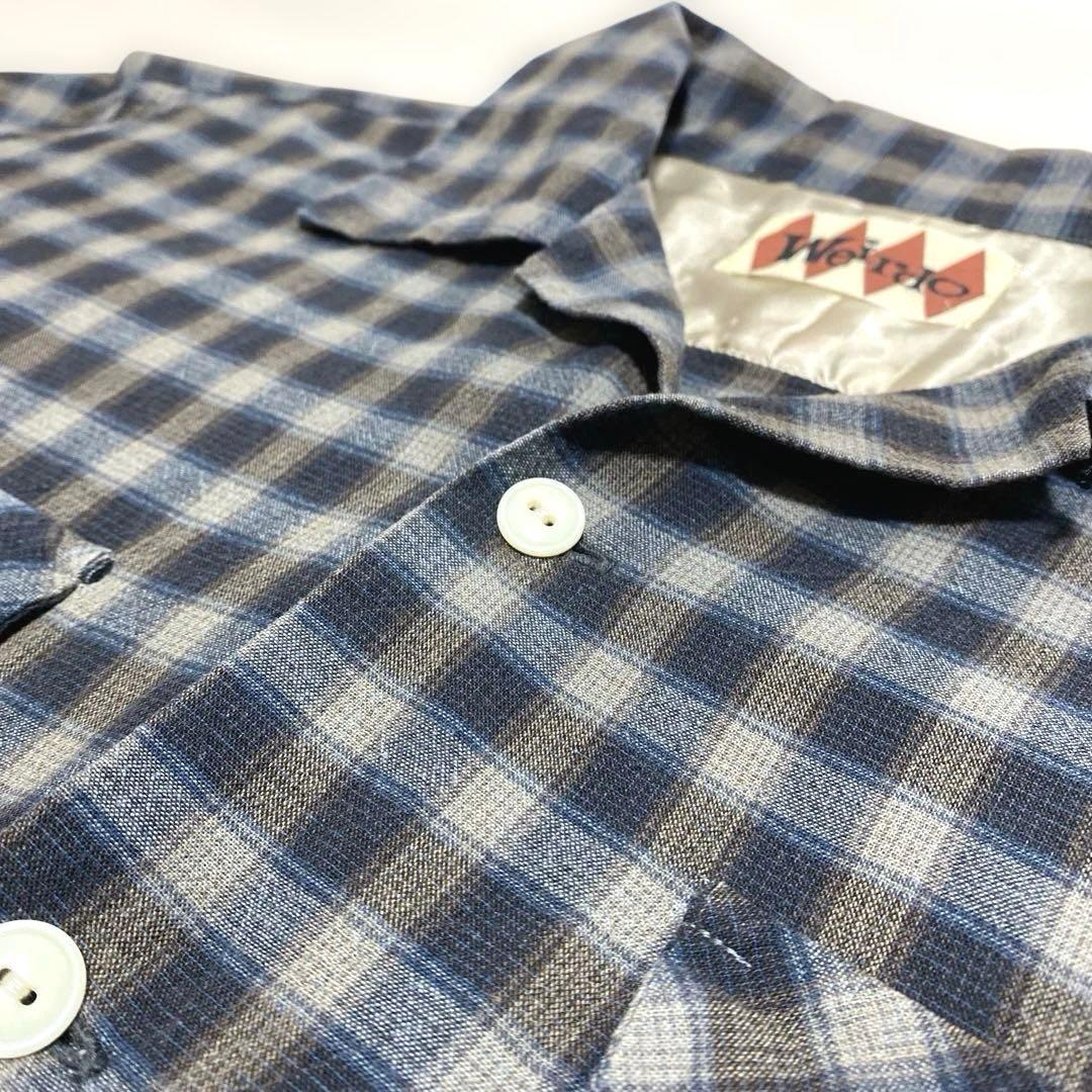 Weirdo ウィアード チェック柄オープンカラー長袖シャツ XXL