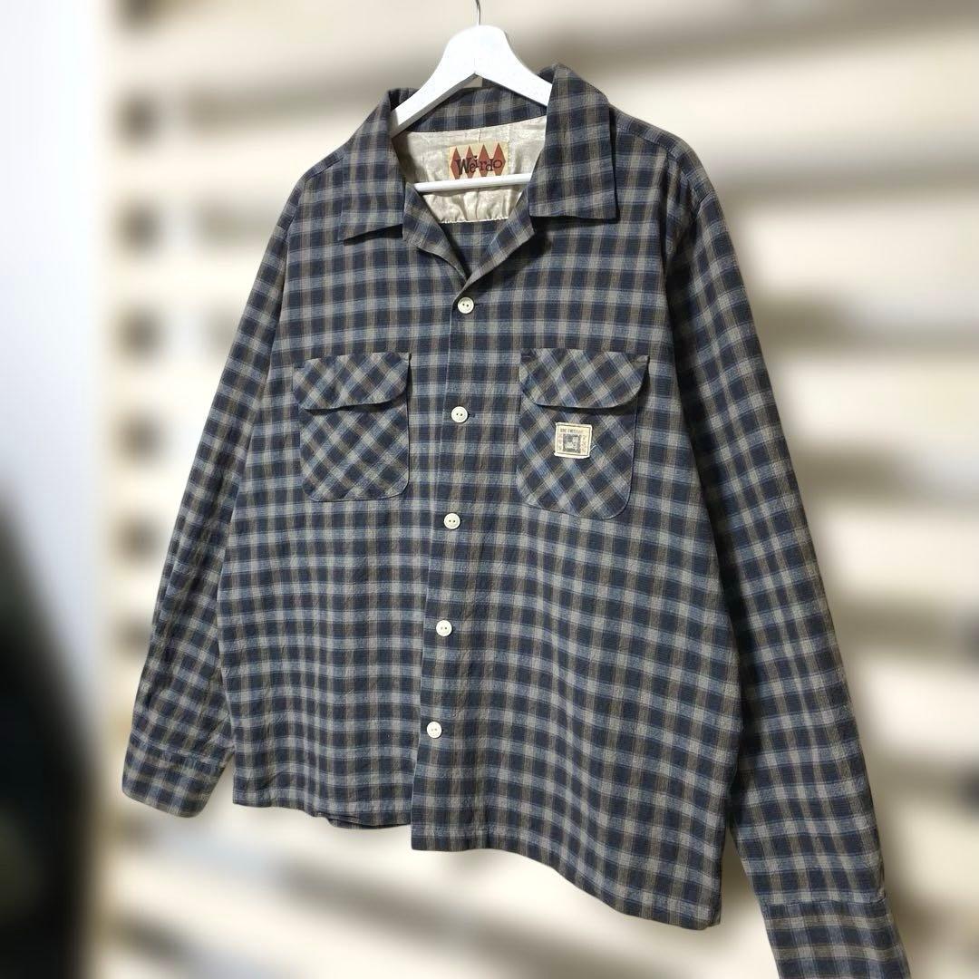 Weirdo ウィアード チェック柄オープンカラー長袖シャツ XXL