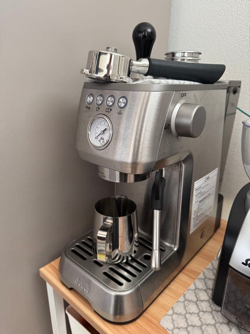 ソリス　エスプレッソマシン シルバー 圧力計付き