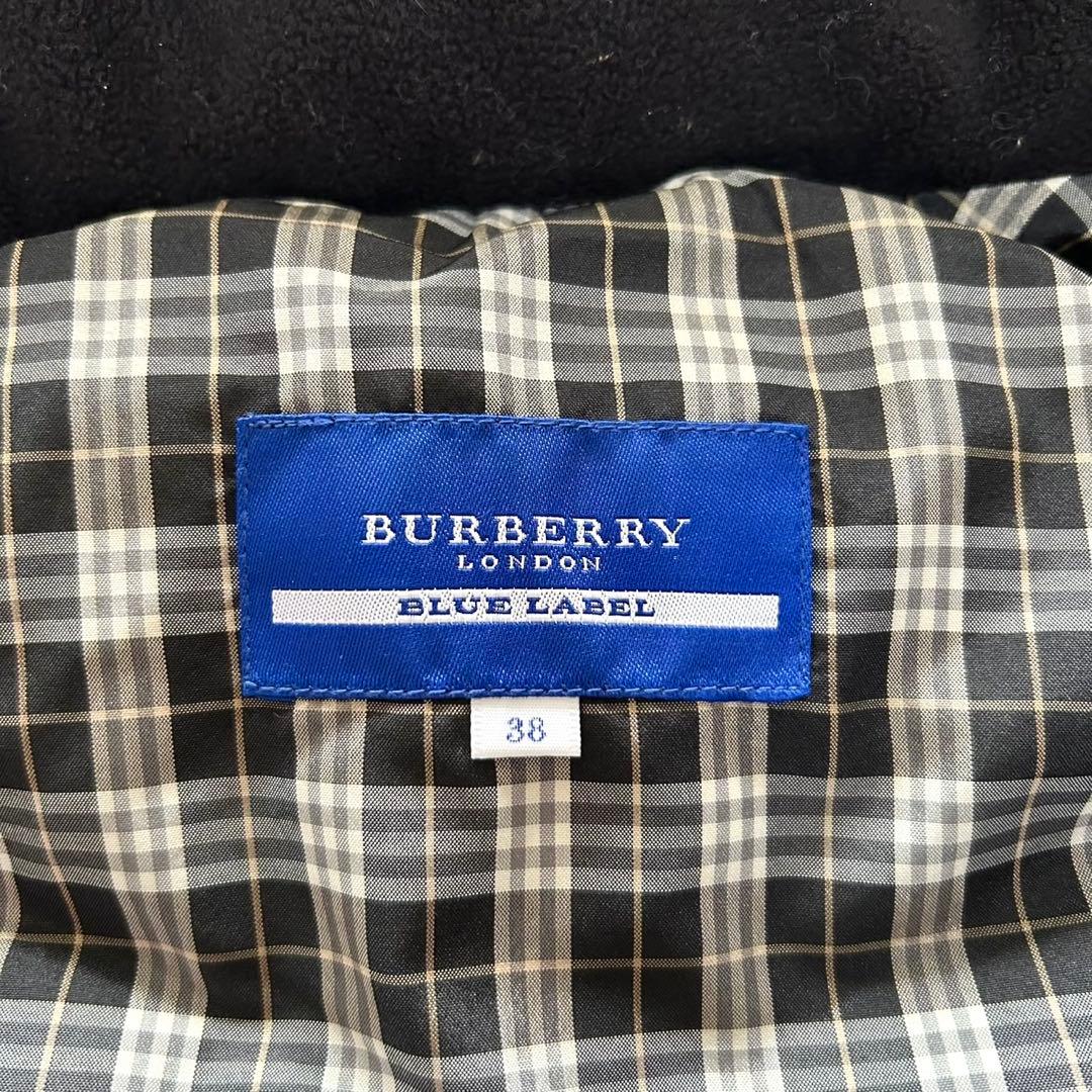 【美品】バーバリーブルーレーベル　フード　ファー付き　ダウンベスト　黒　M相当