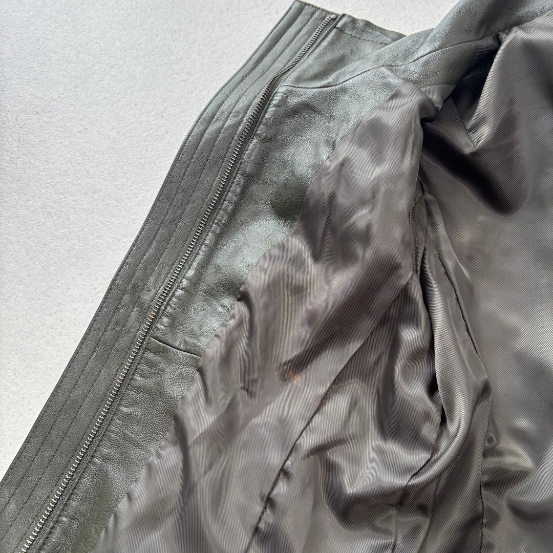 leather jacket blouson khaki 本革 短丈 Y2K