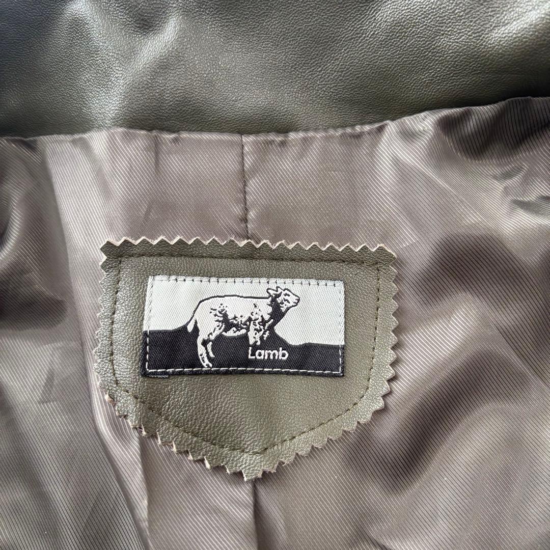 leather jacket blouson khaki 本革 短丈 Y2K