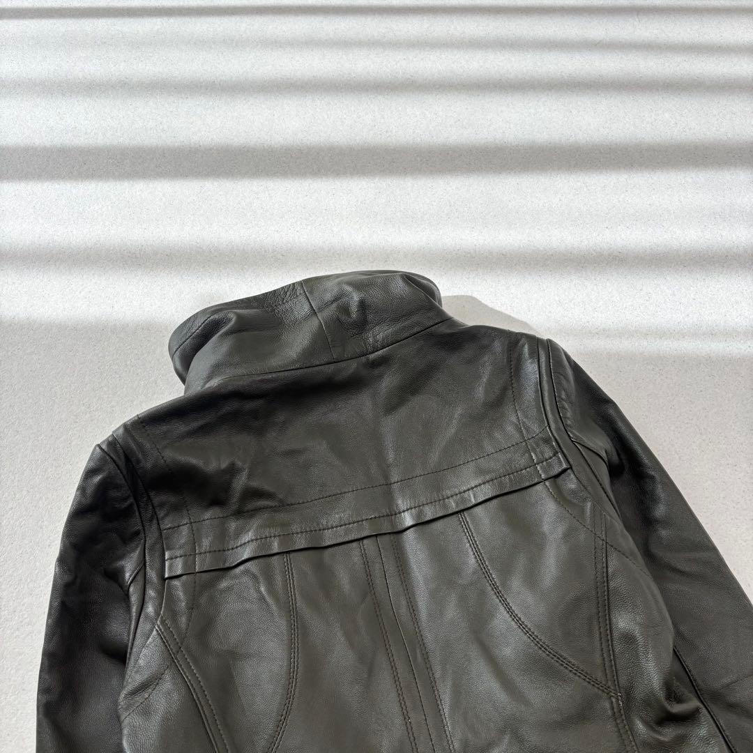 leather jacket blouson khaki 本革 短丈 Y2K