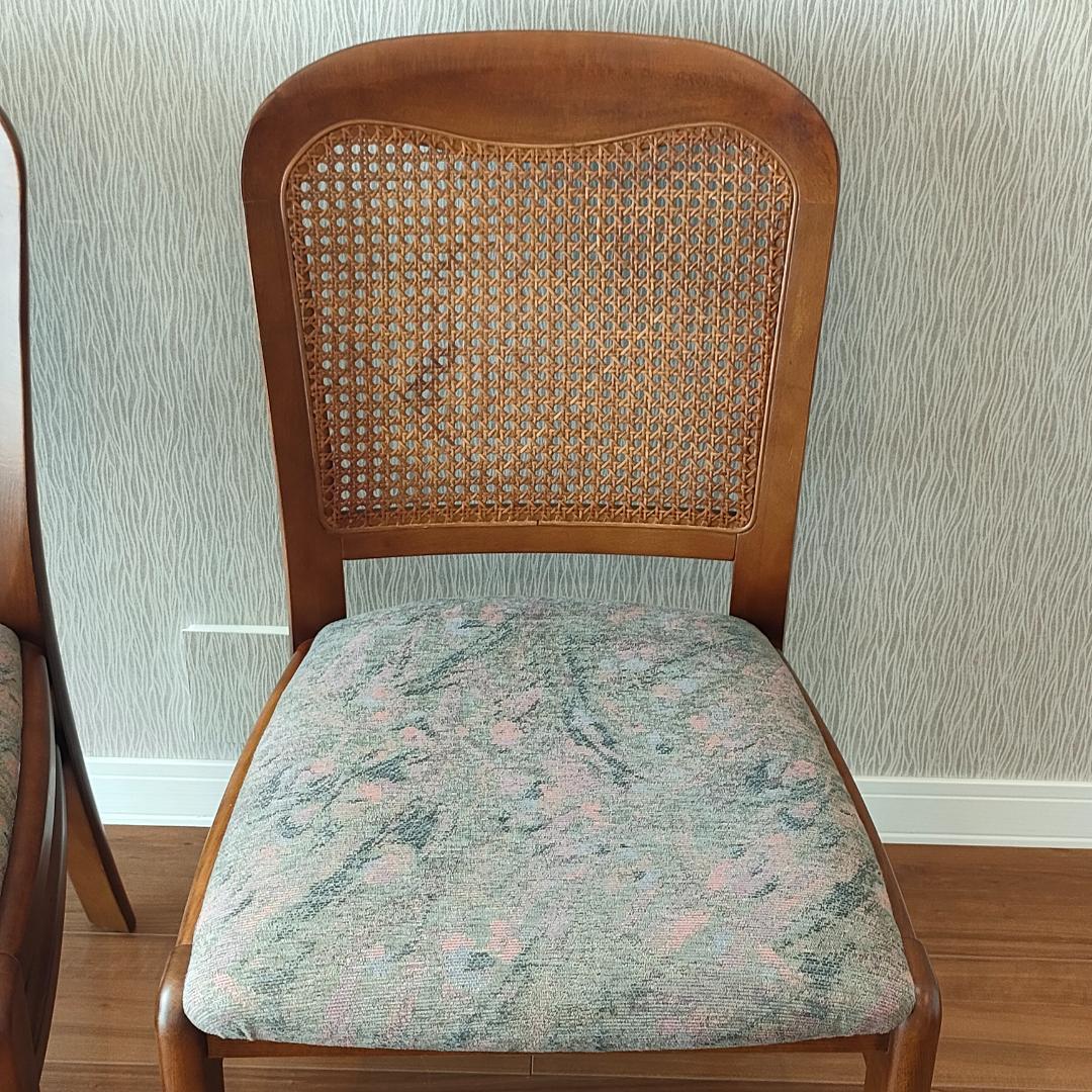 カリモク　ダイニングチェア　ラタンバック　2脚セット