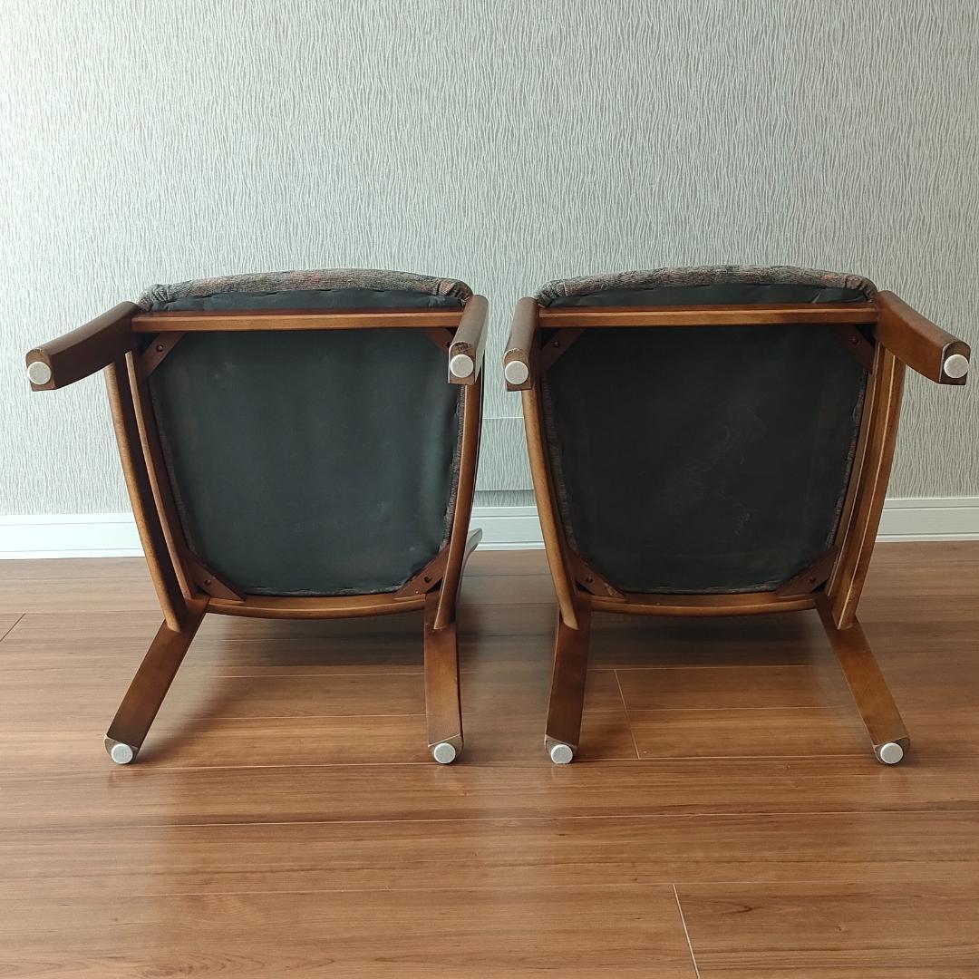 カリモク　ダイニングチェア　ラタンバック　2脚セット